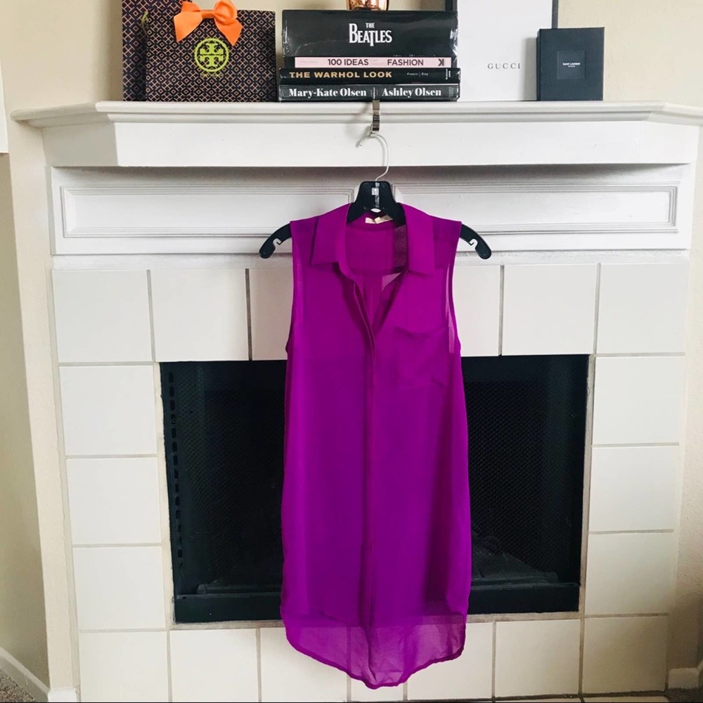 Lush Purple Sheer Top Small